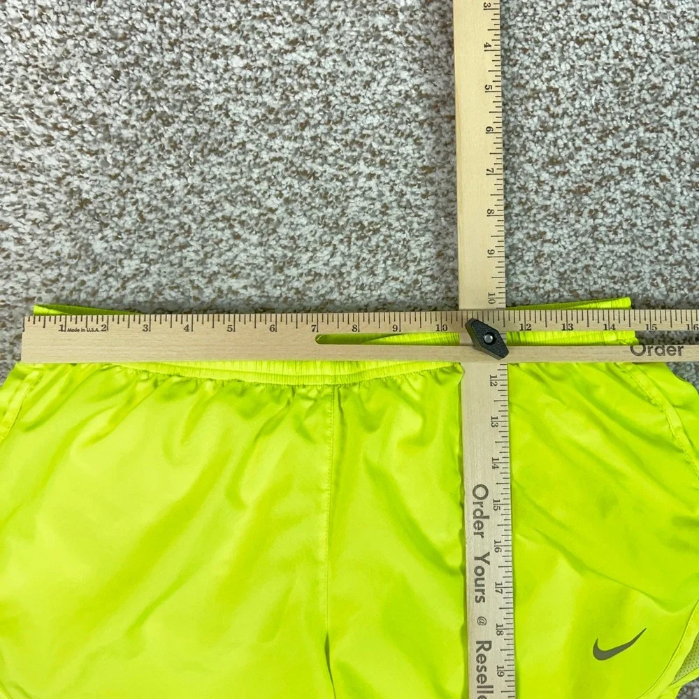Nike Shorts Womens Medium Neon Yellow Dri-FIT Running Athletic Lined Workout